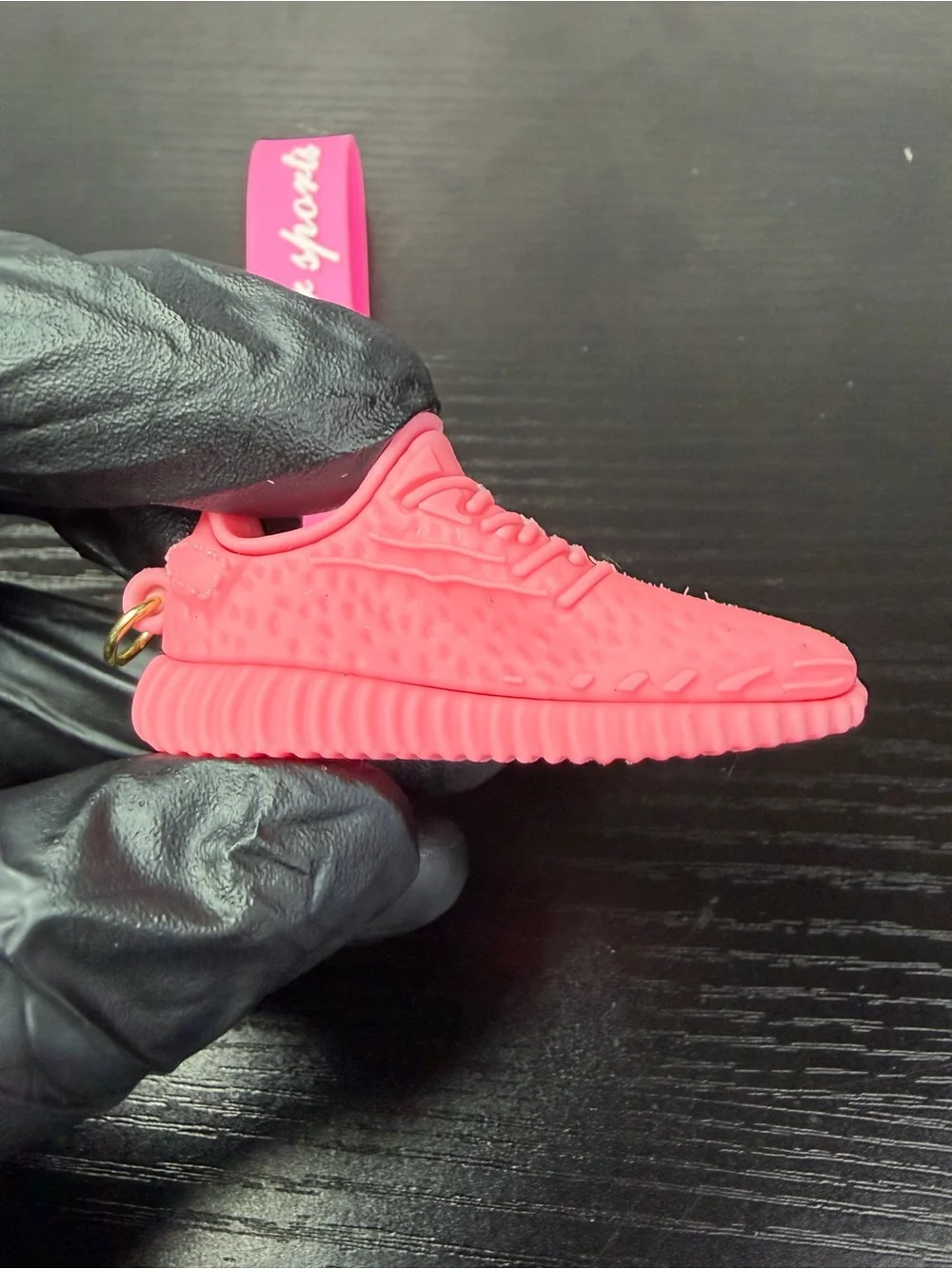 Pink Sneaker Keychain With Strap